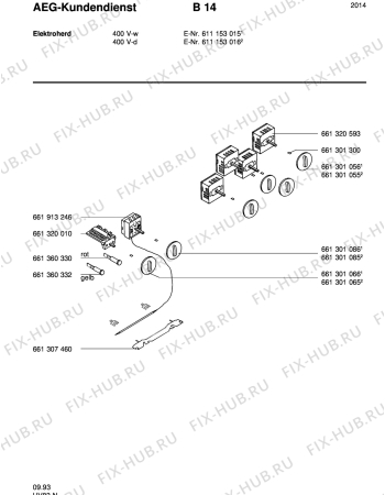 Взрыв-схема плиты (духовки) Aeg 400V-W - Схема узла Section6